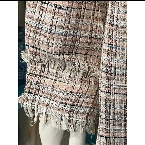 PINCH tweed oversized button up top S L - Picture 3 of 9